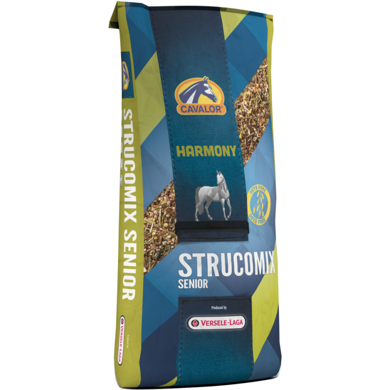 DLC 02/26 - Cavalor HARMONY - Strucomix Senior 20kg - Aliment d'entretien spécial riche en fibres pour chevaux âgés