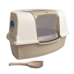 Toilette pour chat Ariel Corner Mocaccino 58x47x38cm - Duvo+ à 34,95 € - Duvo + - 11636 - Litière pour chat