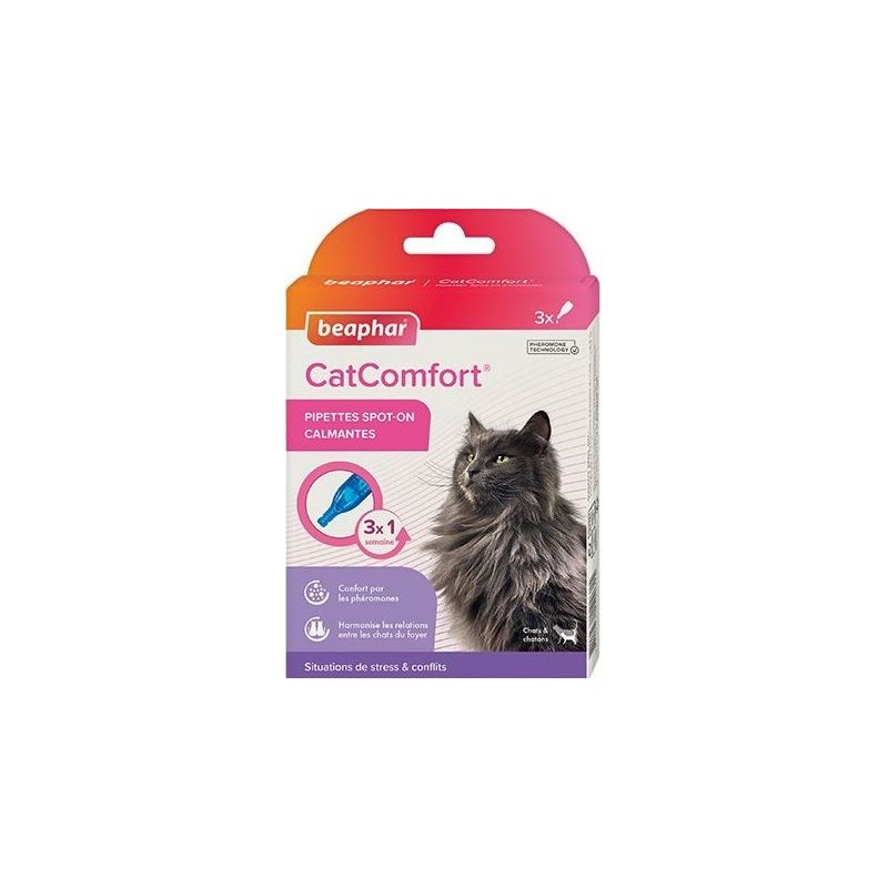 DLC 14/12/25 - CatComfort pipettes calmantes pour chats et chatons à la phéromone maternelle 3x - Beaphar DLC 14/12/25 - CatComfort pipettes calmantes pour chats et chatons à la phéromone maternelle 3x - Beaphar