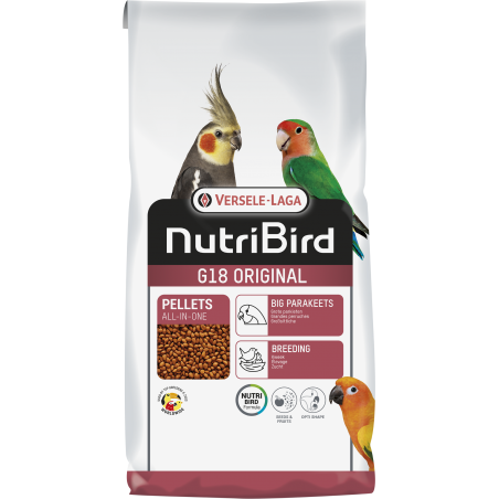 DLC 05/02/26 - G18 Original Granulés extrudés - aliment d'élevage pour grandes perruches 10kg - Nutribird à 55,30 € - Nutribi...