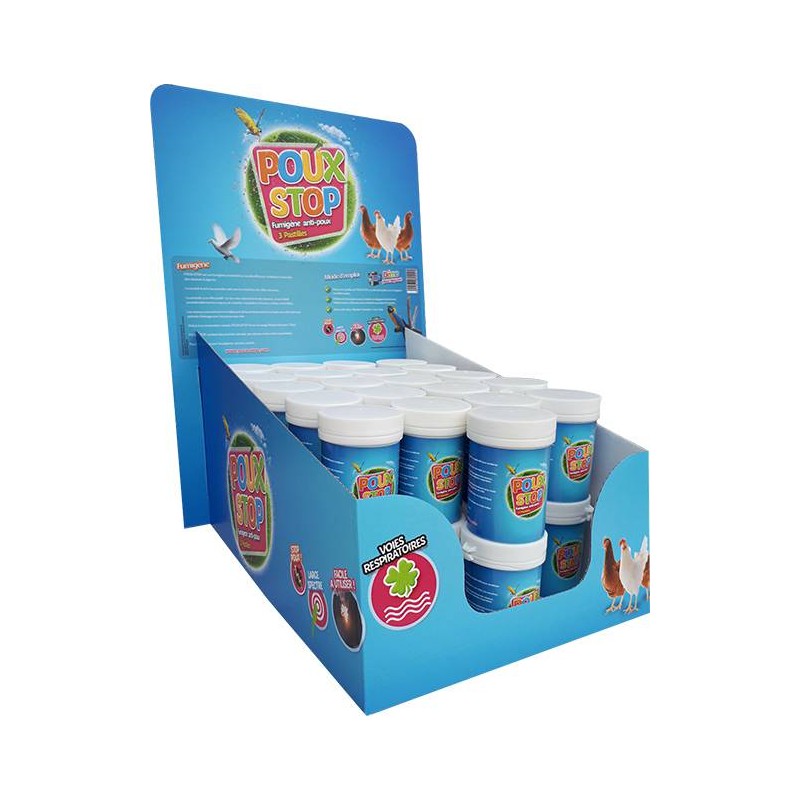 Kit de 42 Fumigènes Anti-Poux avec présentoir offert - 3 Pastilles - Poux-Stop POUX-STOP-KIT Poux Stop 552,32 € Ornibird Kit de 42 Fumigènes Anti-Poux avec présentoir offert - 3 Pastilles - Poux-Stop POUX-STOP-KIT Poux Stop 552,32 € Ornibird