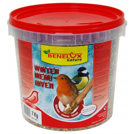 Menu Hiver Oiseaux du Ciel 7kg Seau à 13,35 € - Kinlys - 1210457 - Oiseaux de la nature