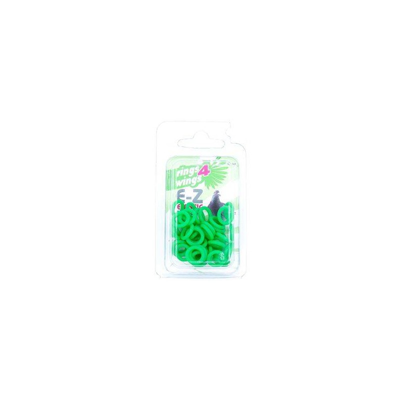Bagues élastiques E-Z par 50 pièces - Taille: 8 mm - Couleur: Vert 880ERR08-Green Rings 4 Wings 6,50 € Ornibird