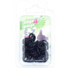 Bagues élastiques E-Z par 50 pièces - Taille: 8 mm - Couleur: Noir 880ERR08-Black Rings 4 Wings 6,50 € Ornibird