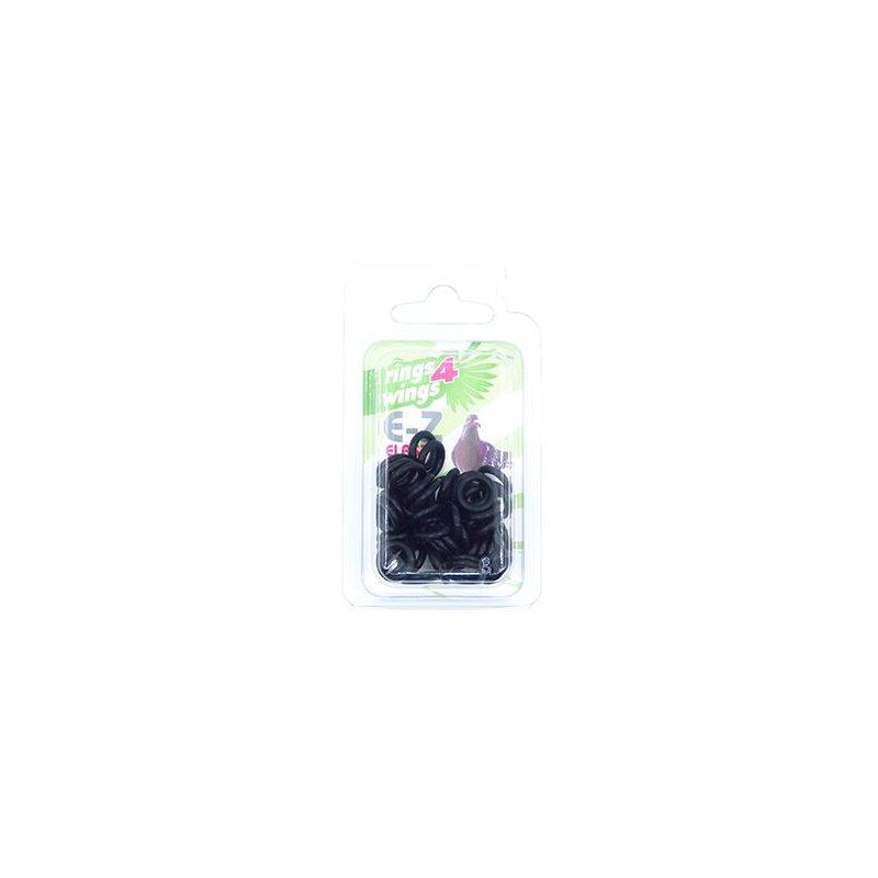 Bagues élastiques E-Z par 50 pièces - Taille: 8 mm - Couleur: Noir 880ERR08-Black Rings 4 Wings 6,50 € Ornibird