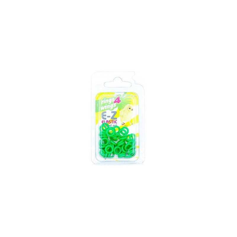 Bagues élastiques E-Z par 50 pièces - Taille: 7 mm - Couleur: Vert 880ERR07-Green Rings 4 Wings 6,50 € Ornibird