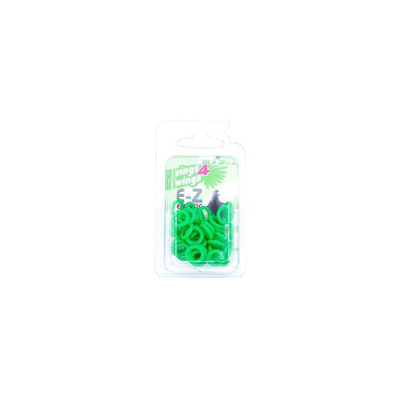Bagues élastiques E-Z par 50 pièces - Taille: 9 mm - Couleur: Vert Bagues élastiques E-Z par 50 pièces - Taille: 9 mm - Couleur: Vert