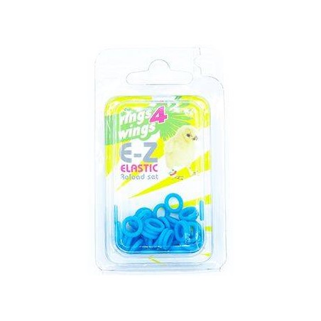 Bagues élastiques E-Z par 50 pièces - Taille: 4.5mm - Couleur: Bleu à 6,50 € - Rings 4 Wings - 880ERR45-Blue - 4,5 mm