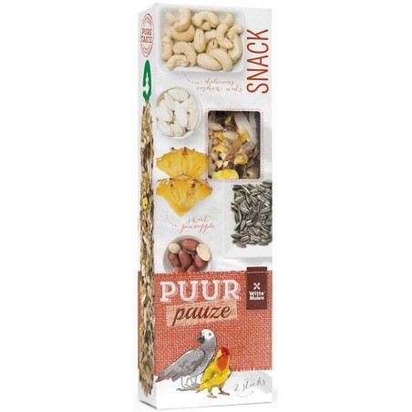 Puur Pauze Sticks Perroquet Ananas et Cacahuète 140gr - Witte Molen à 4,05 € - Witte Molen - 654929 - Snacks