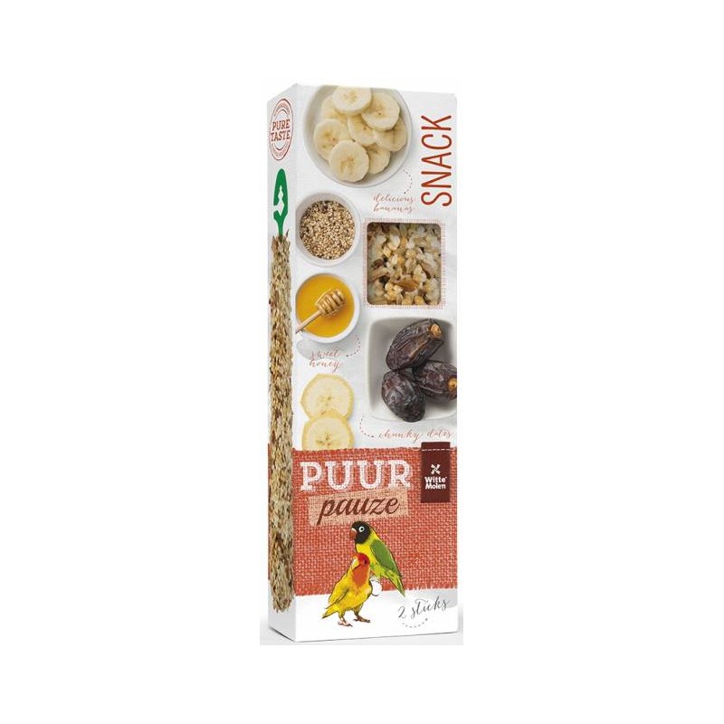 Puur Pauze Sticks Inséparable Miel et Datte 60gr - Witte Molen Puur Pauze Sticks Inséparable Miel et Datte 60gr - Witte Molen