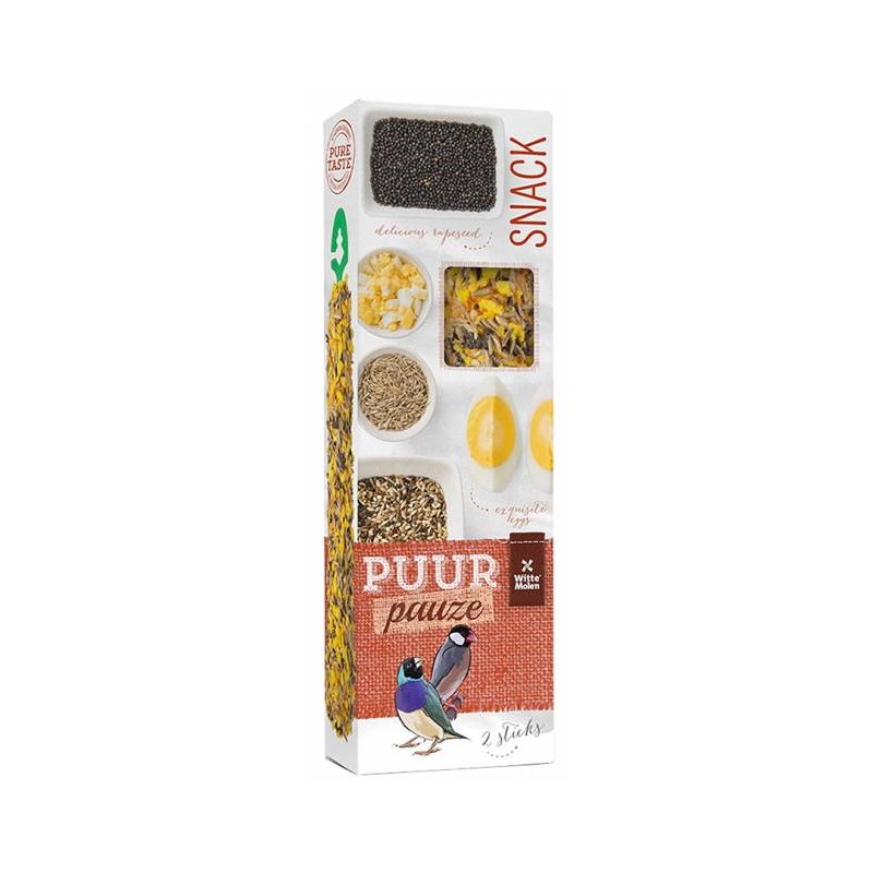 Puur Pauze Sticks Oiseaux Tropicaux Graines Sauvages & Oeufs 60gr - Witte Molen Puur Pauze Sticks Oiseaux Tropicaux Graines Sauvages & Oeufs 60gr - Witte Molen