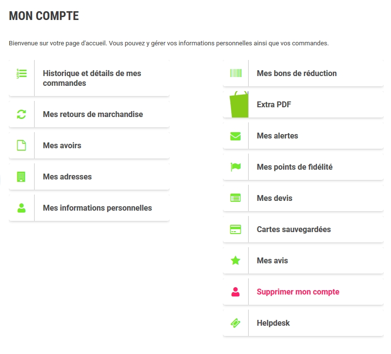 Supprimer mon compte