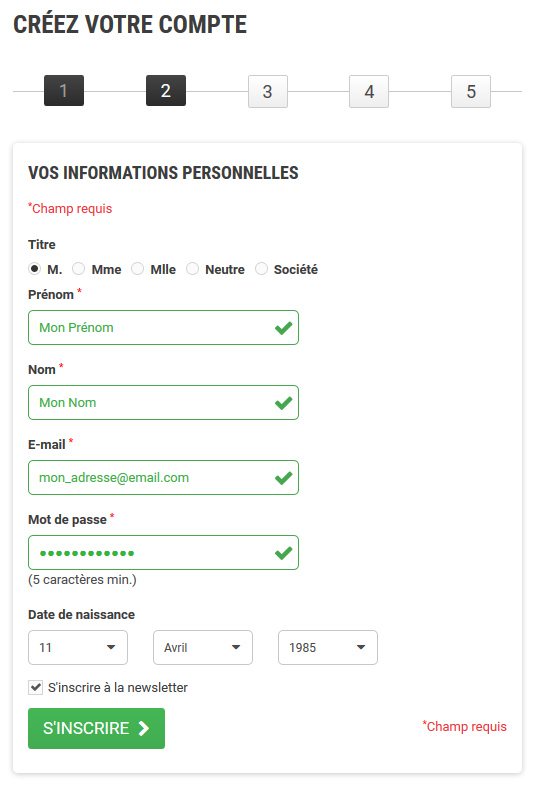 Creation Compte